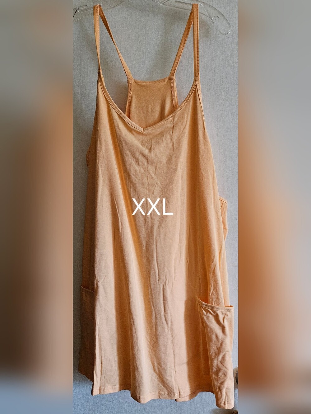 Peach V-Neck Sleeveless Tank Top XXL